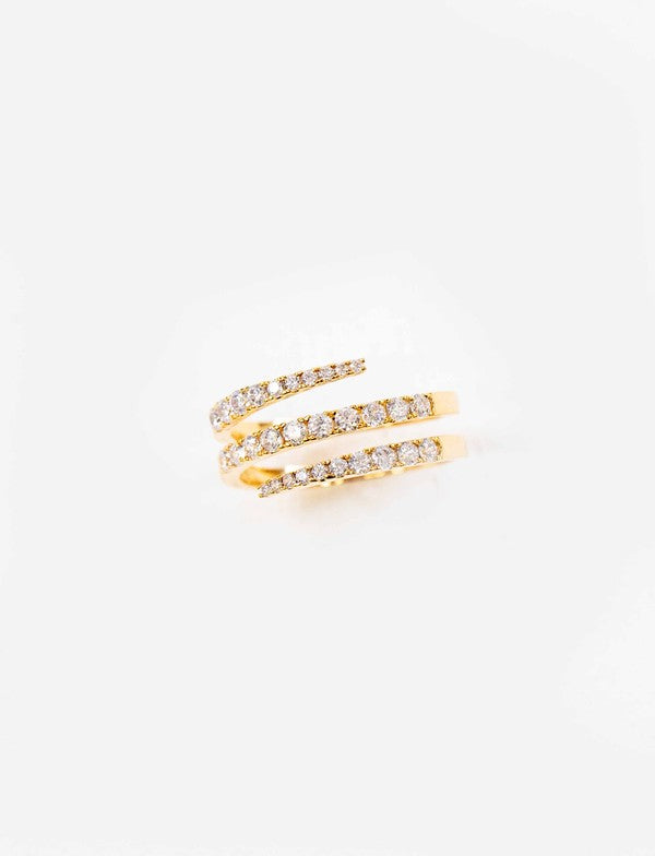 Stone Twist Adjustable Ring | 18k Gold Plated