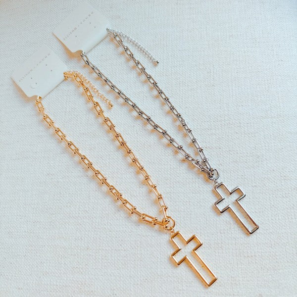 Cross Pendant U Chain Necklace