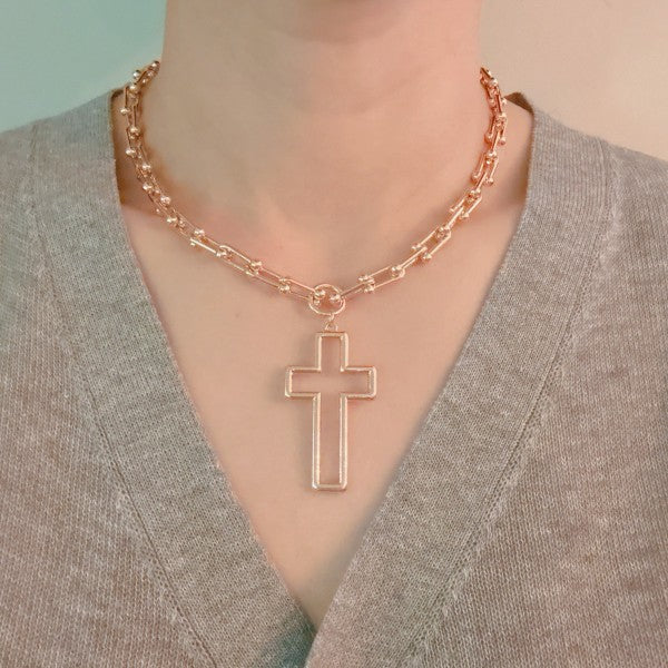 Cross Pendant U Chain Necklace