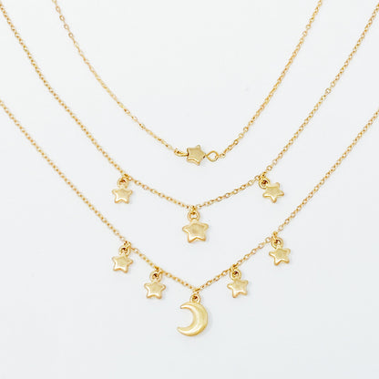 Starred Up Chain Anklet, Set of 3-3