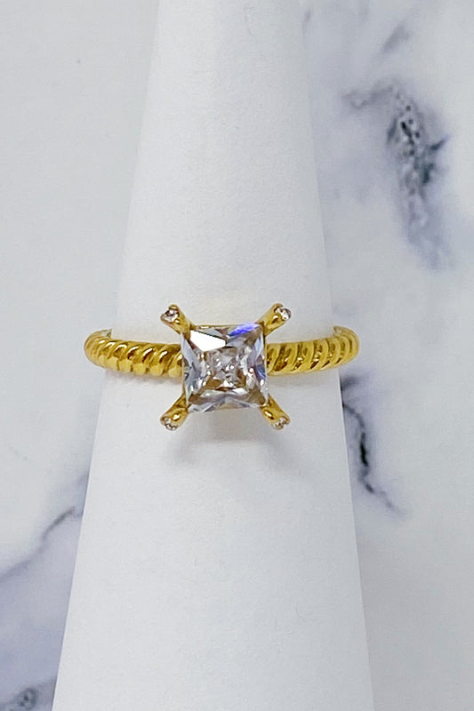 Braided Single Stone Ring-1