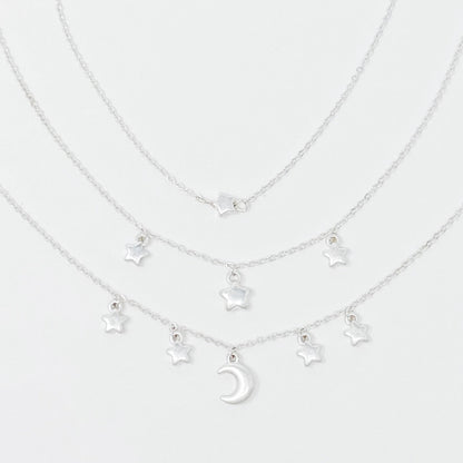 Starred Up Chain Anklet, Set of 3-4