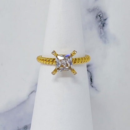 Braided Single Stone Ring-3