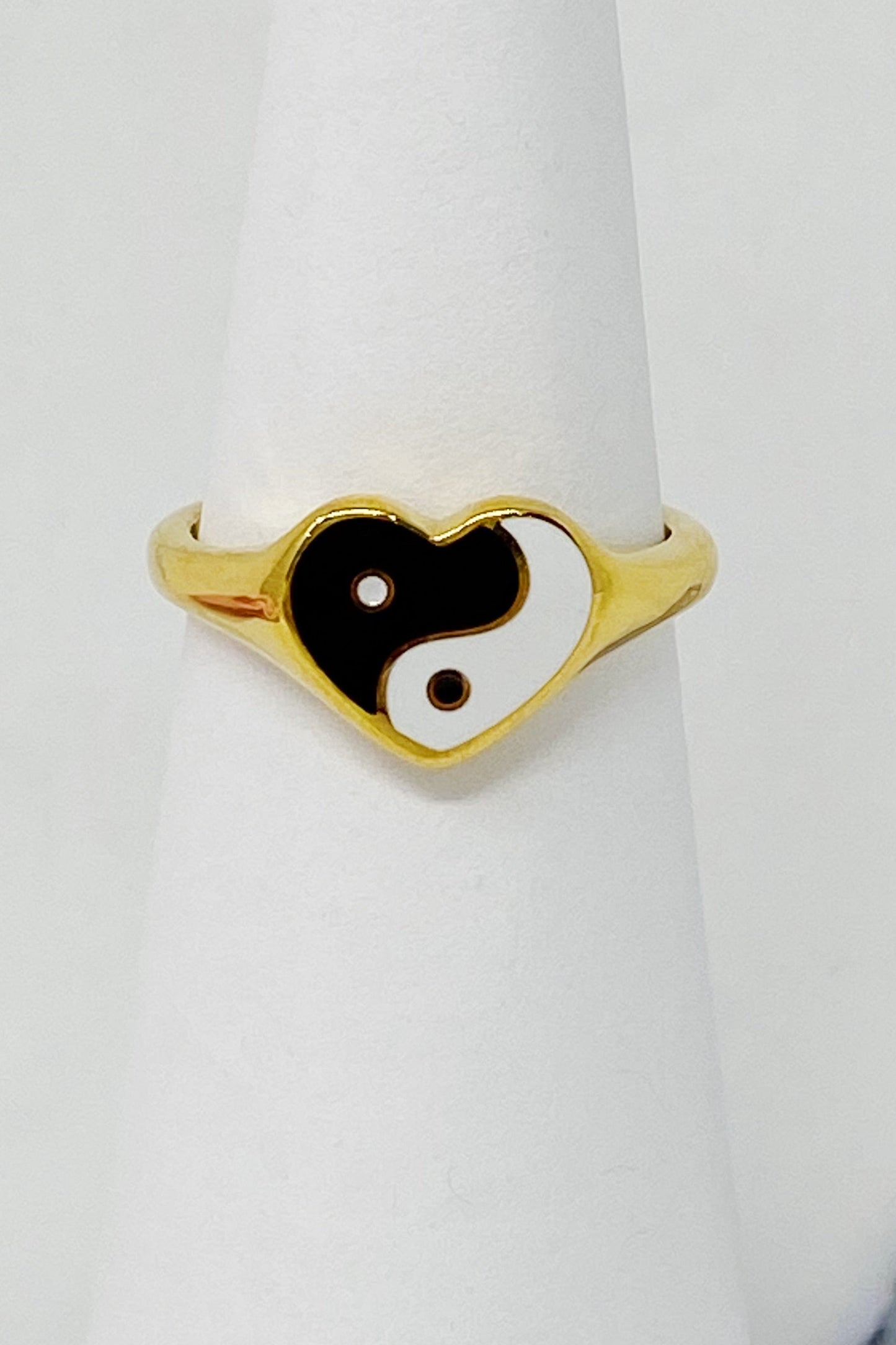 Yin Yang Heart Signet Ring-0