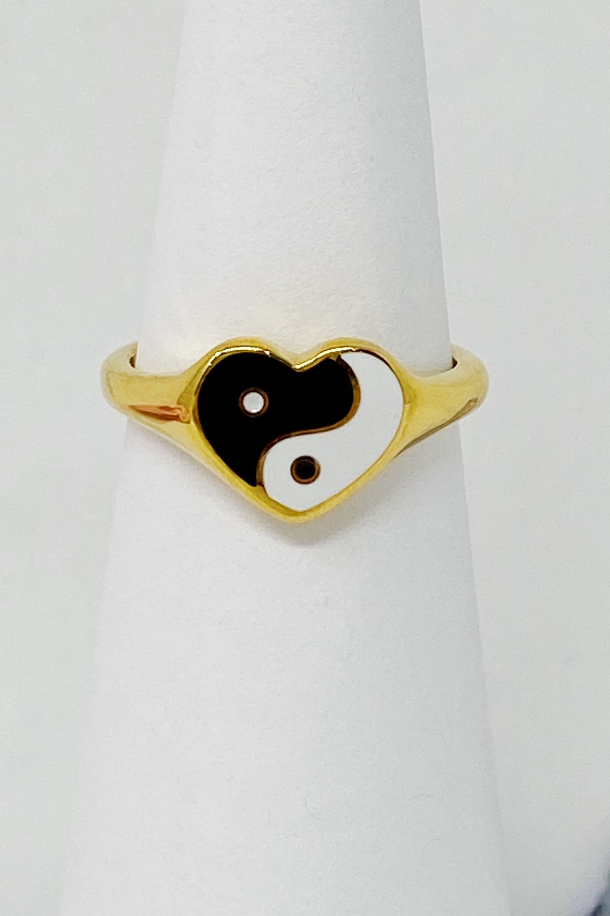 Yin Yang Heart Signet Ring-0