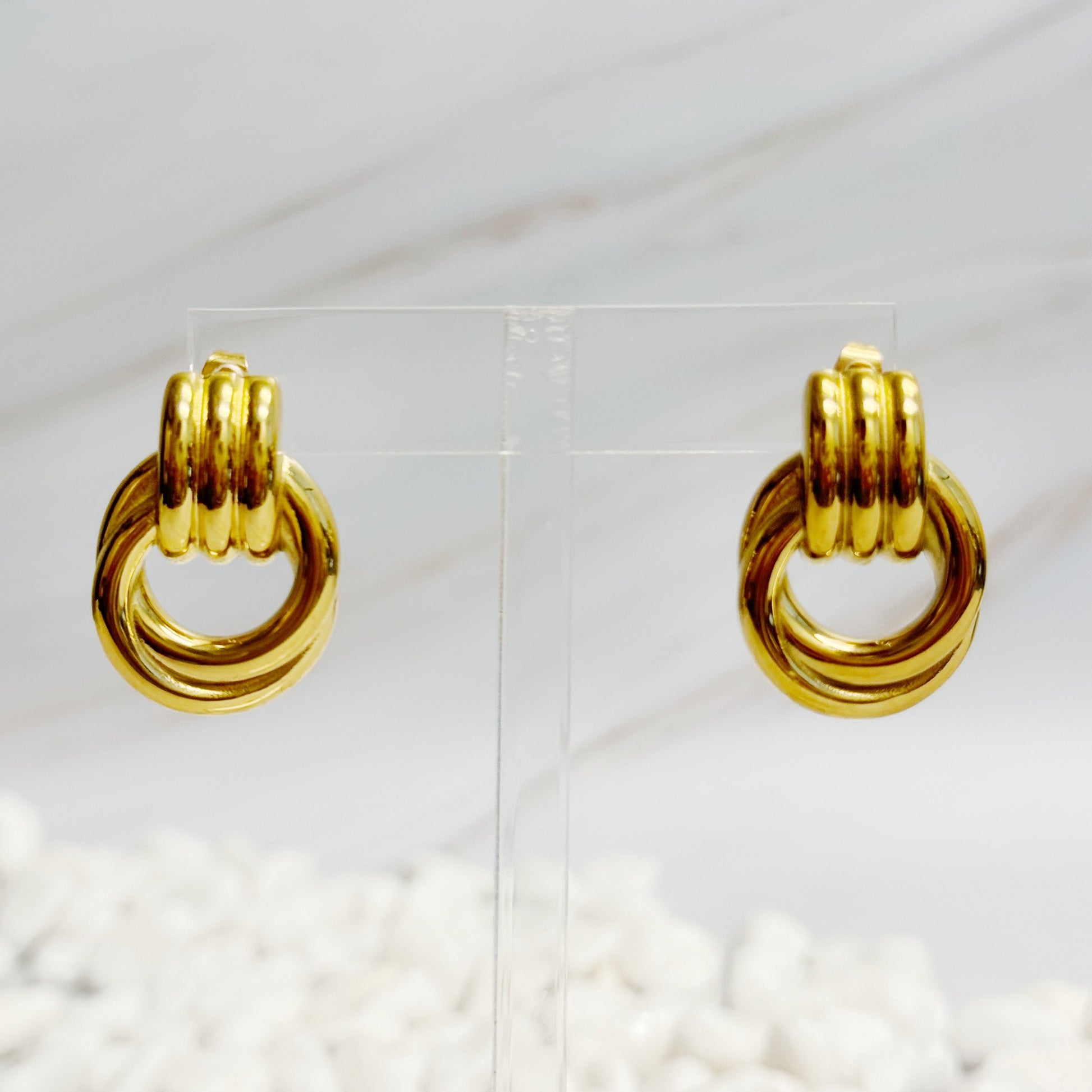 Golden Knocker Earrings-2