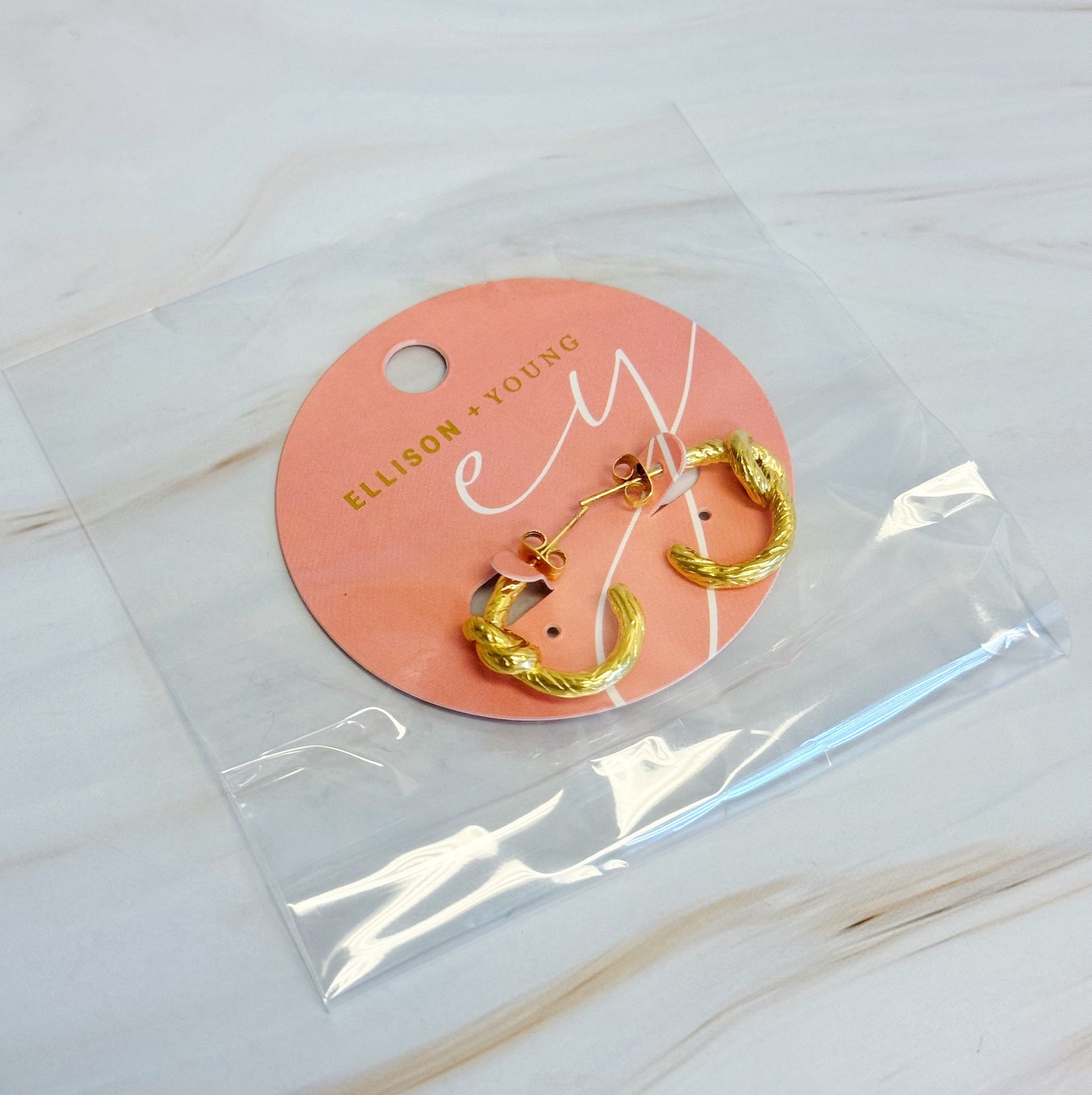 Textured And Knotted Hoop Earrings-3