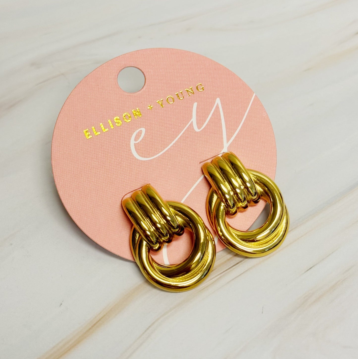 Golden Knocker Earrings-4