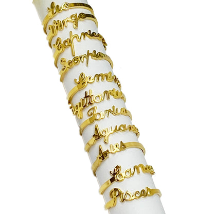 Scripted Zodiac Ring-0